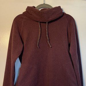 Softest Maroon Sherpa Cowl Neck Pullover Sweater